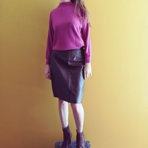 Sold Lord & Taylor chocolate leather skirt Sz 10